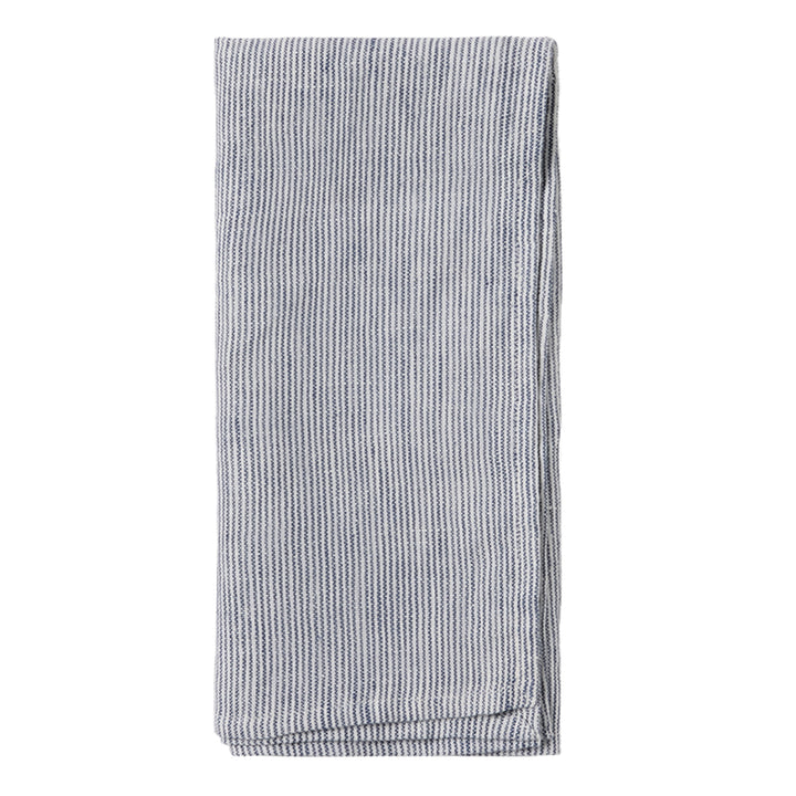 Saunton Navy White Linen Napkins (Set of 4)