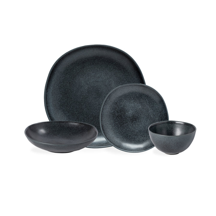 Costa Nova Livia Fine Stoneware Dinnerware (Matte Black)