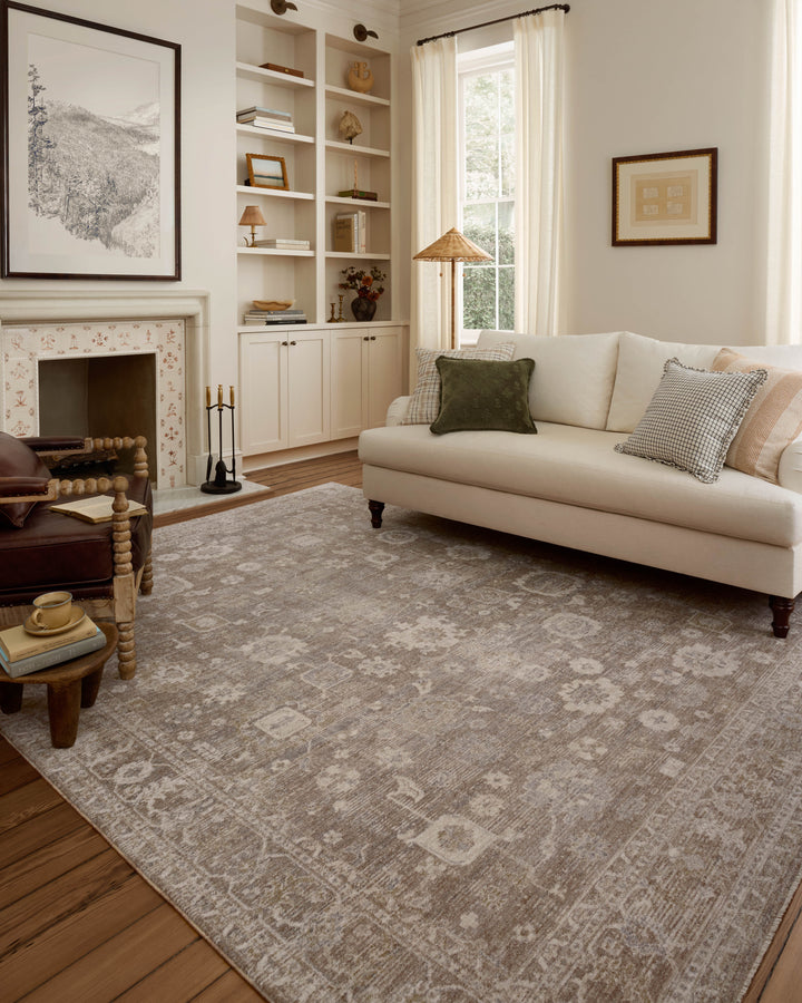 Chris Loves Julia x Loloi Louisa Taupe / Ivory Accent Rug (LOI-03)