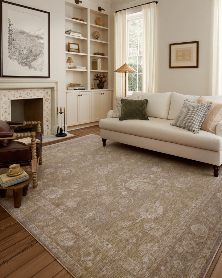 Chris Loves Julia x Loloi Louisa Taupe / Gold Accent Rug (LOI-04)