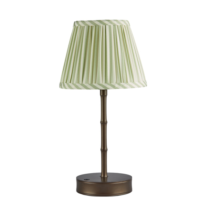 Addison Ross Empire Bronze LED Lamp (Sage Stripe)