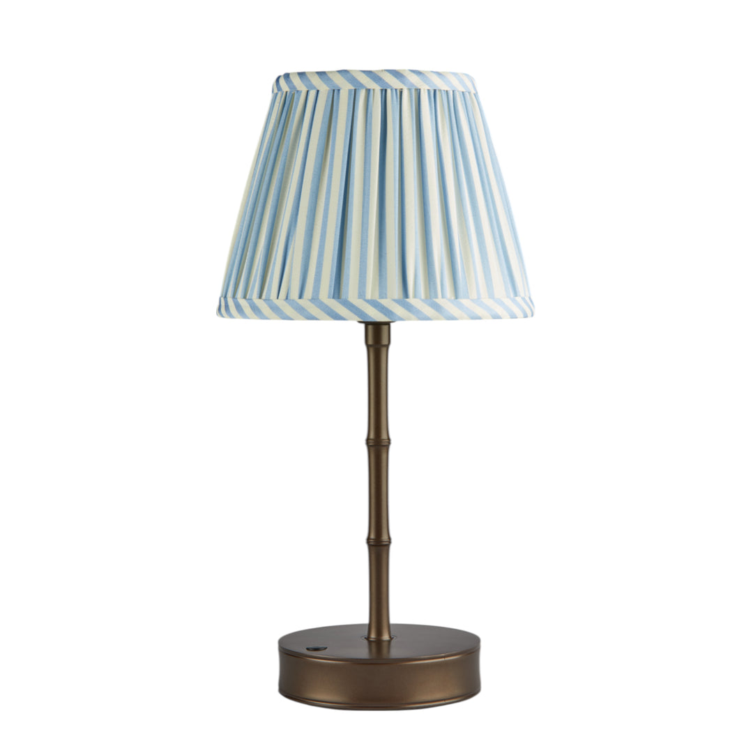 Addison Ross Empire Bronze LED Lamp (Periwinkle Stripe)