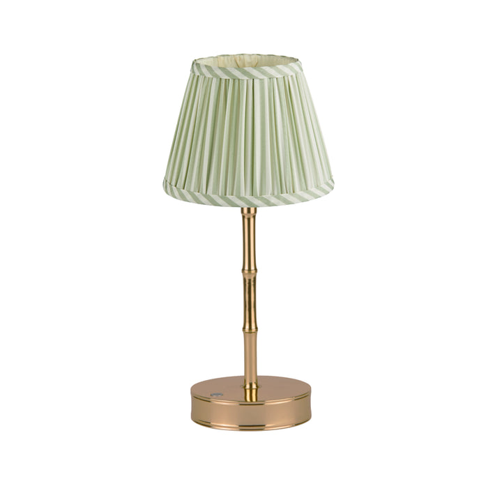 Addison Ross Empire Matt Gold LED Lamp (Sage Stripe)