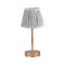 Addison Ross Empire Matt Gold LED Lamp (Light Grey Herringbone)