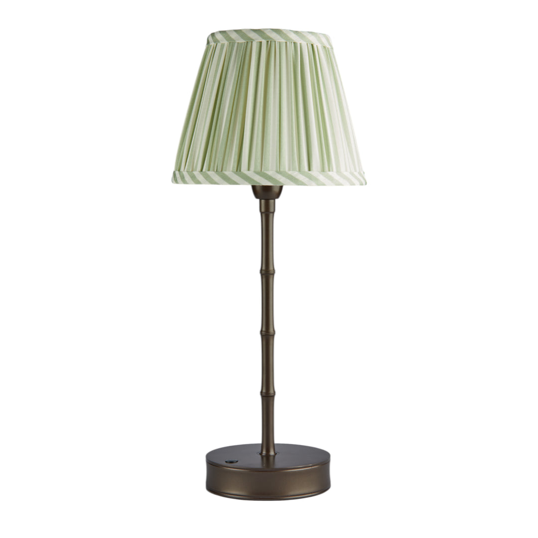 Addison Ross Empire Bronze LED Lamp (Sage Stripe)