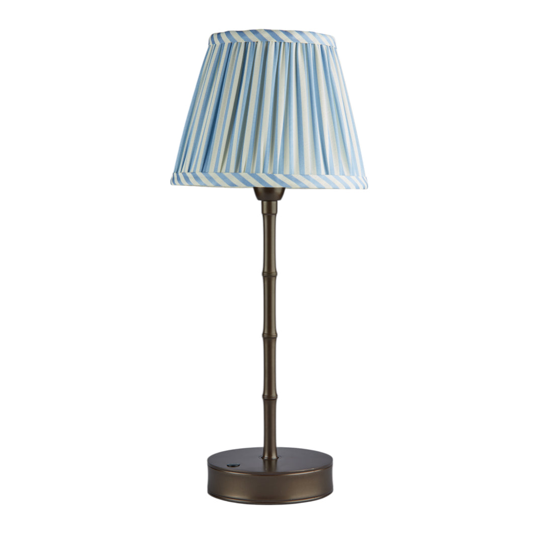 Addison Ross Empire Bronze LED Lamp (Periwinkle Stripe)