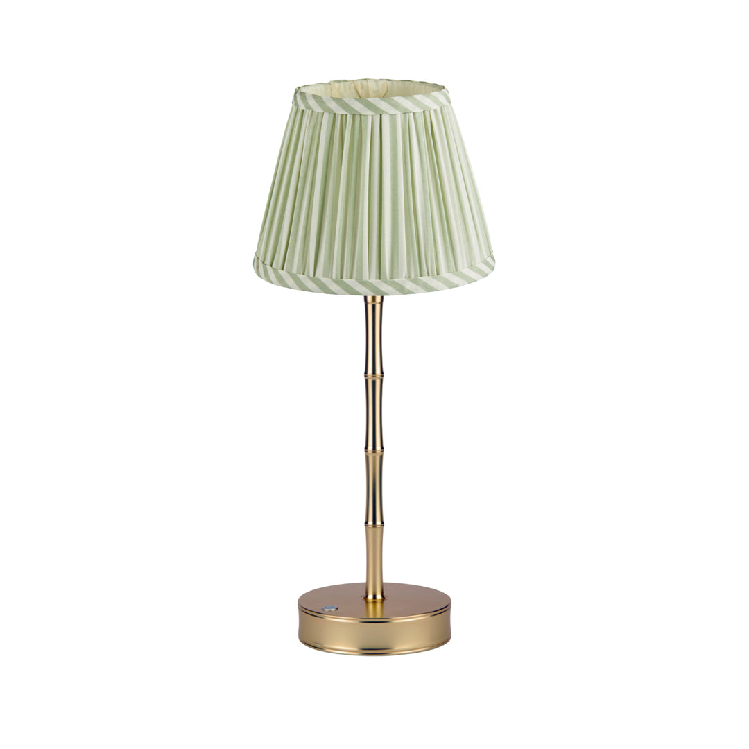 Addison Ross Empire Matt Gold LED Lamp (Sage Stripe)