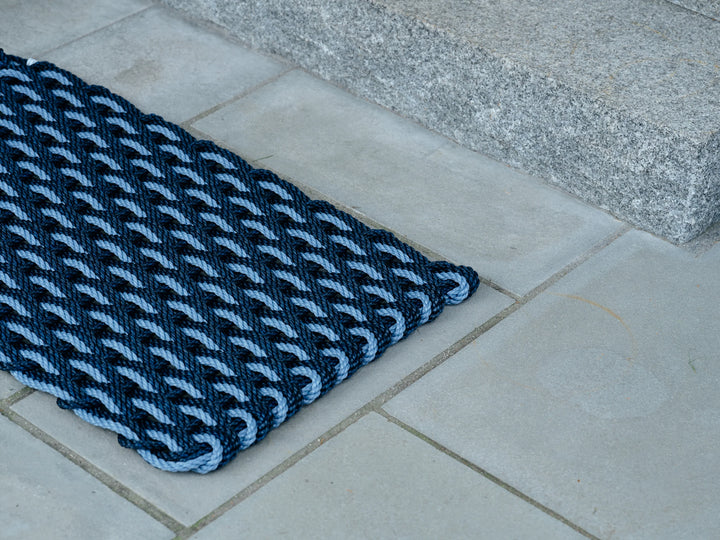 The Rope Co. Handwoven Doormat (Navy + Glacier Bay)