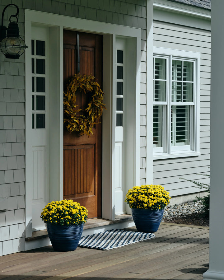 The Rope Co. Collection Handwoven Doormat (Pearl + Glacier Bay + Navy)