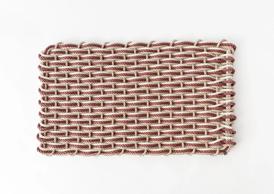 The Rope Co. Handwoven Doormat (Sand + Pomegranate + Oyster)