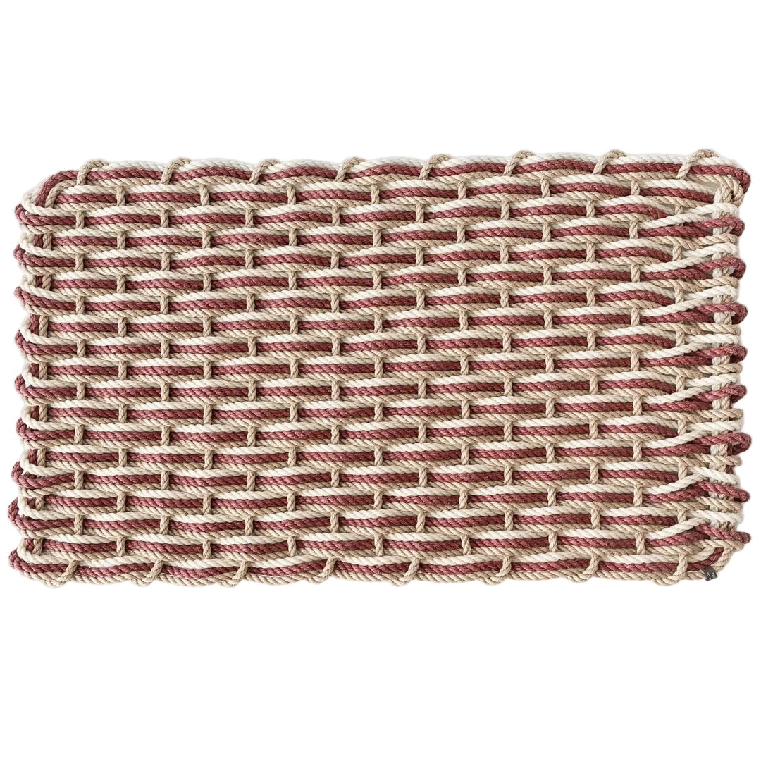 The Rope Co. Handwoven Doormat (Sand + Pomegranate + Oyster)