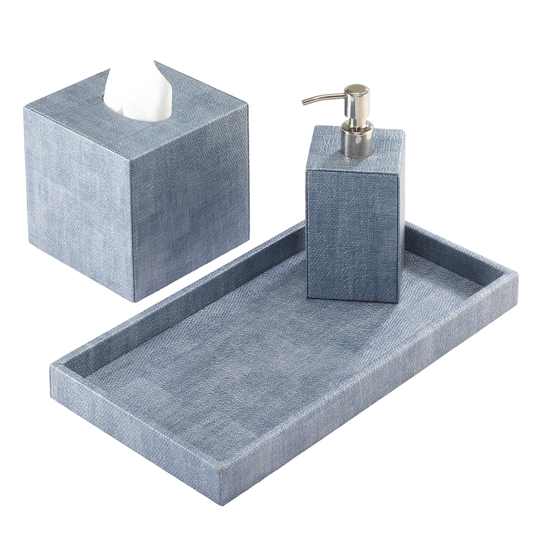 Luster Vinyl Bathroom Accessories (Ice Blue)