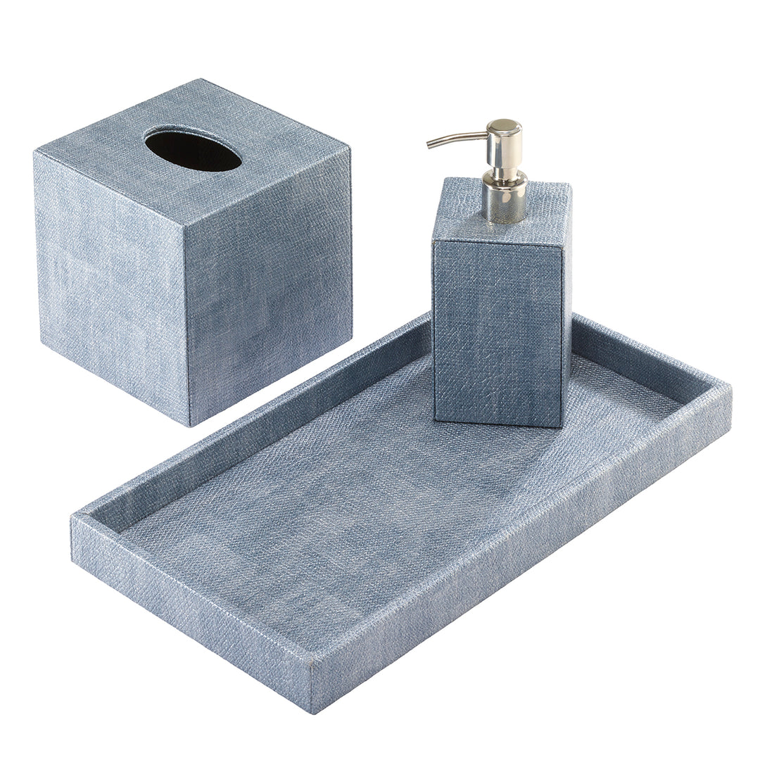 Luster Vinyl Bathroom Accessories (Ice Blue)