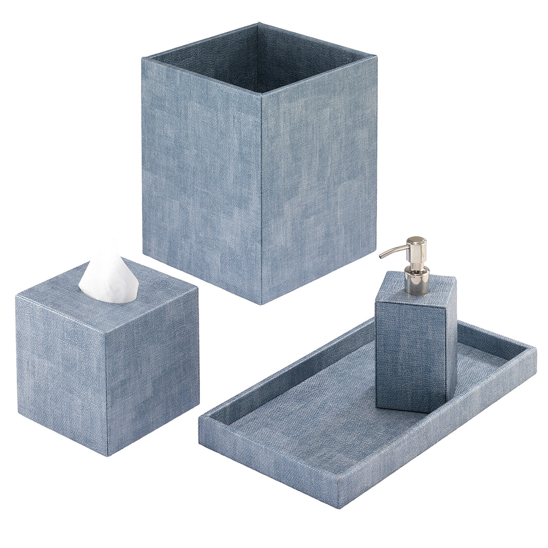 Luster Vinyl Bathroom Accessories (Ice Blue)