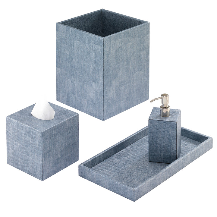 Luster Vinyl Bathroom Accessories (Ice Blue)