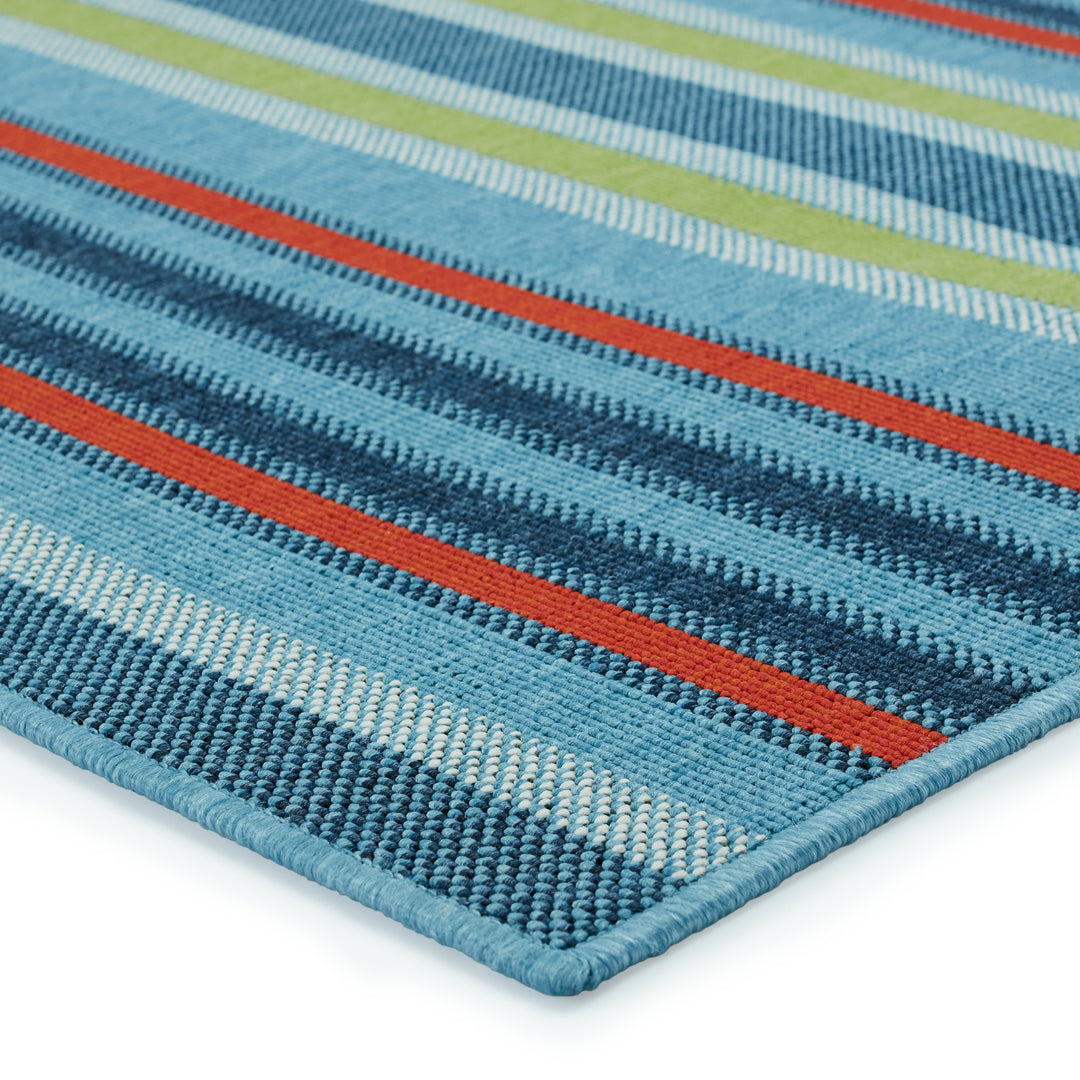 Vibe by Jaipur Living Lloria Indoor/ Outdoor Striped Blue/ Orange Area Rug (MAHABA - MAH10)