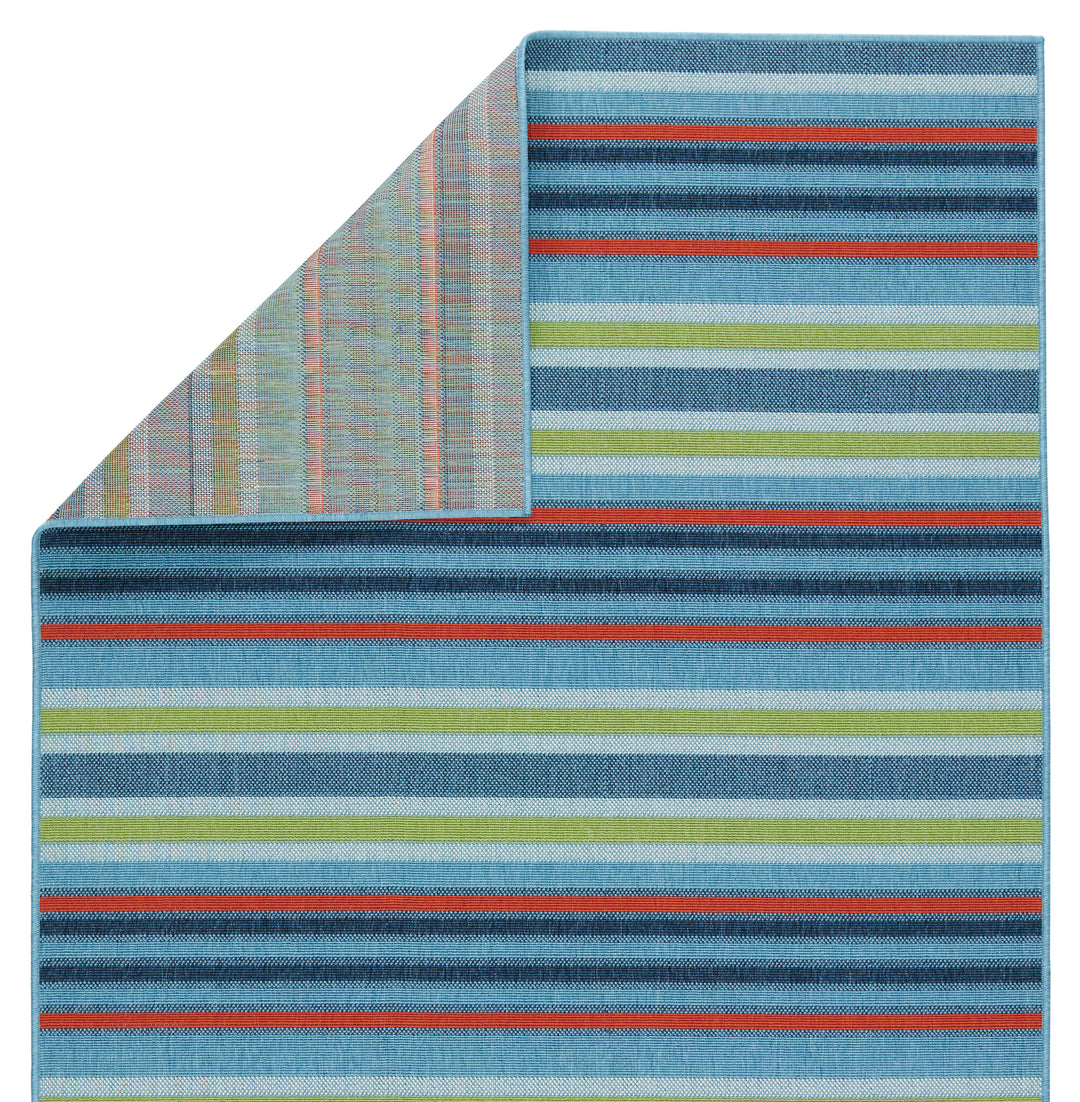 Vibe by Jaipur Living Lloria Indoor/ Outdoor Striped Blue/ Orange Area Rug (MAHABA - MAH10)