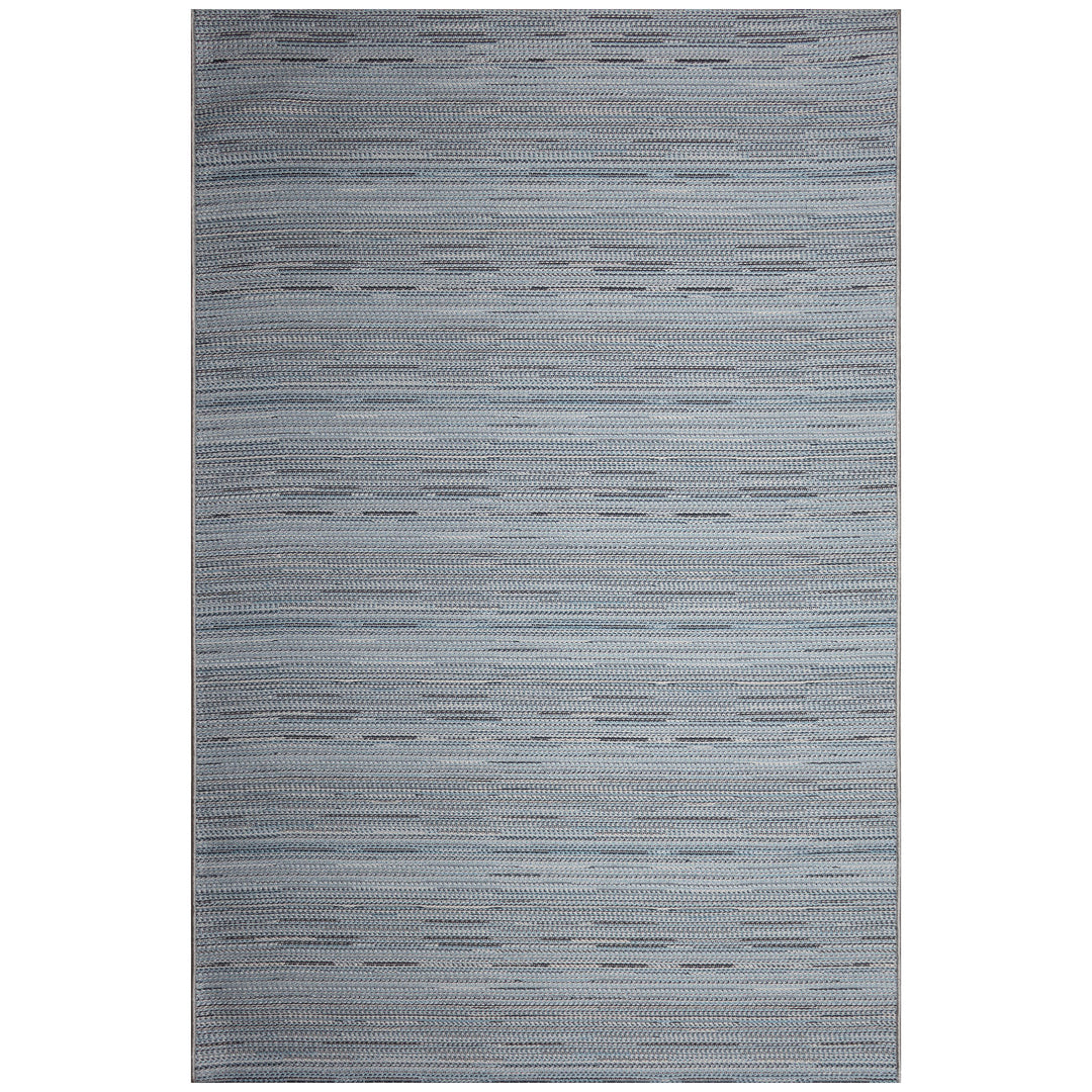 Liora Manne Miranda Tweed Stripe Indoor/Outdoor Area Rug Denim