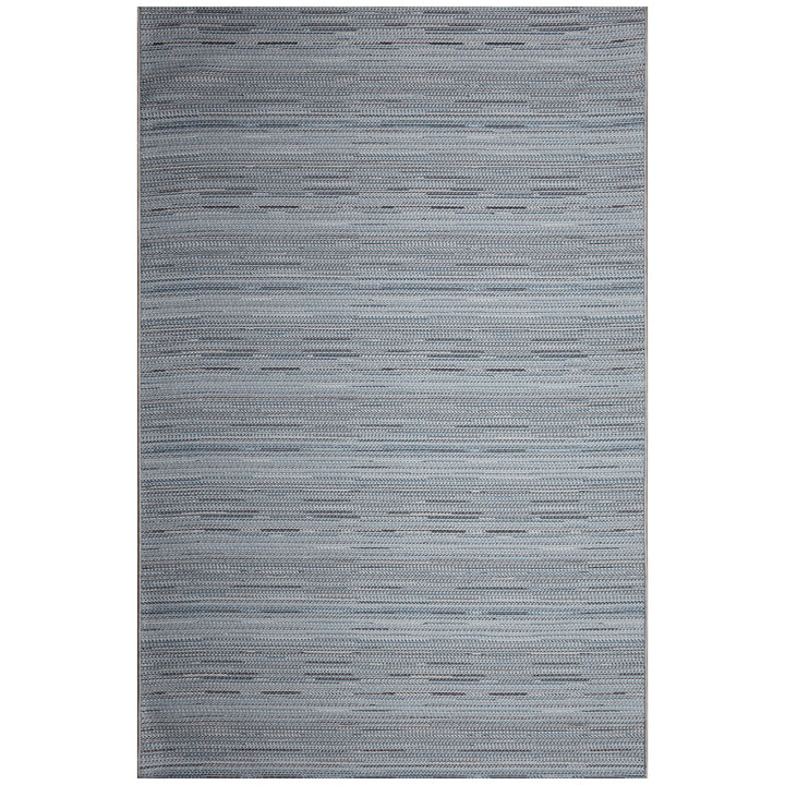 Liora Manne Miranda Tweed Stripe Indoor/Outdoor Area Rug Denim