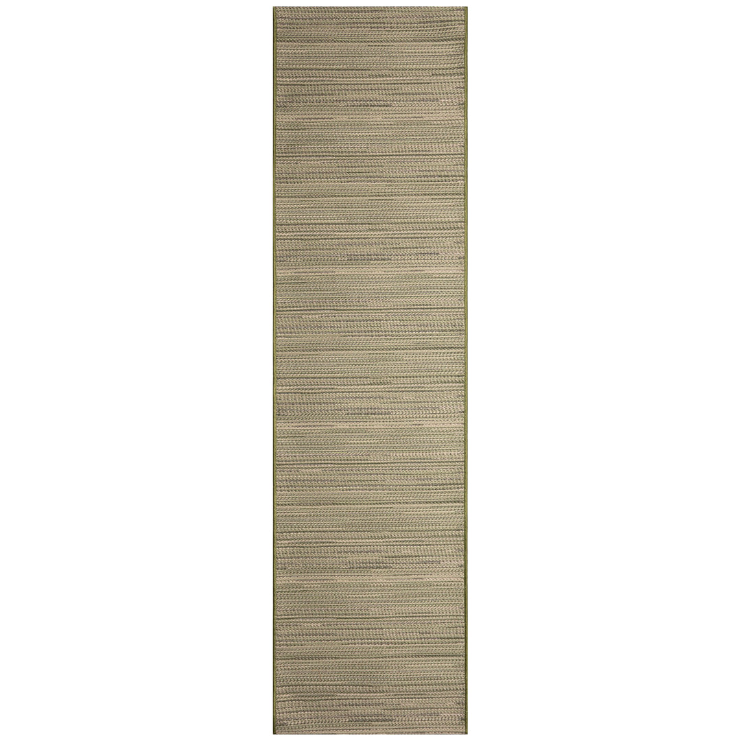 Liora Manne Miranda Tweed Stripe Indoor/Outdoor Area Rug Green