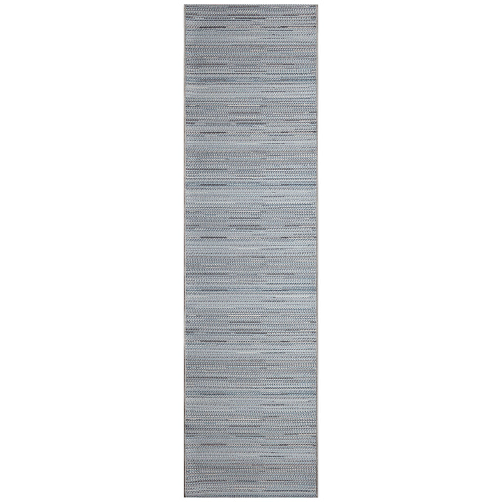 Liora Manne Miranda Tweed Stripe Indoor/Outdoor Area Rug Denim