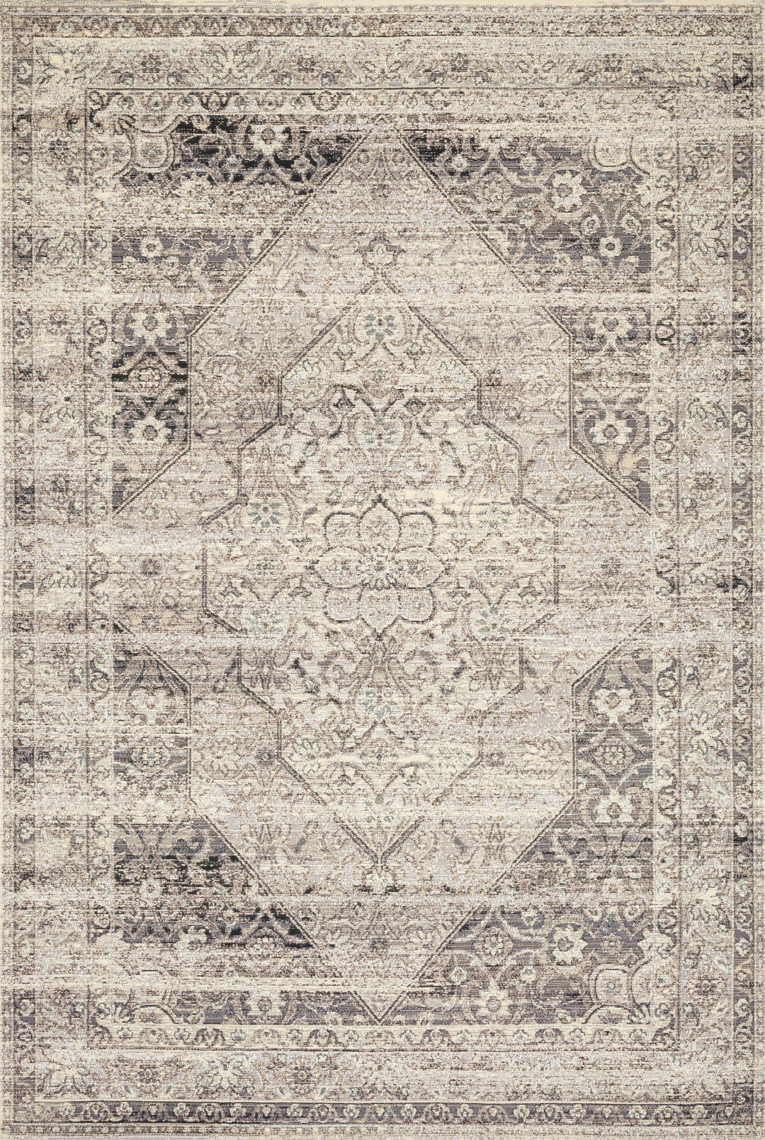 Loloi Mika Stone / Ivory Indoor/Outdoor Accent Rug (MIK-12)