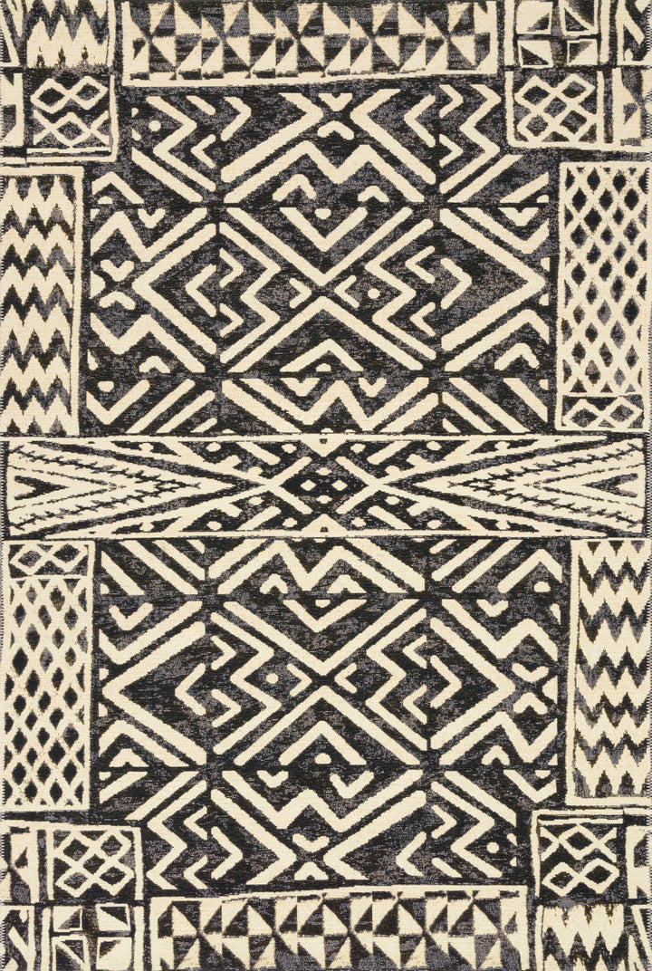 Loloi Mika Ivory / Blac Indoor/Outdoor Accent Rug (MIK-13)