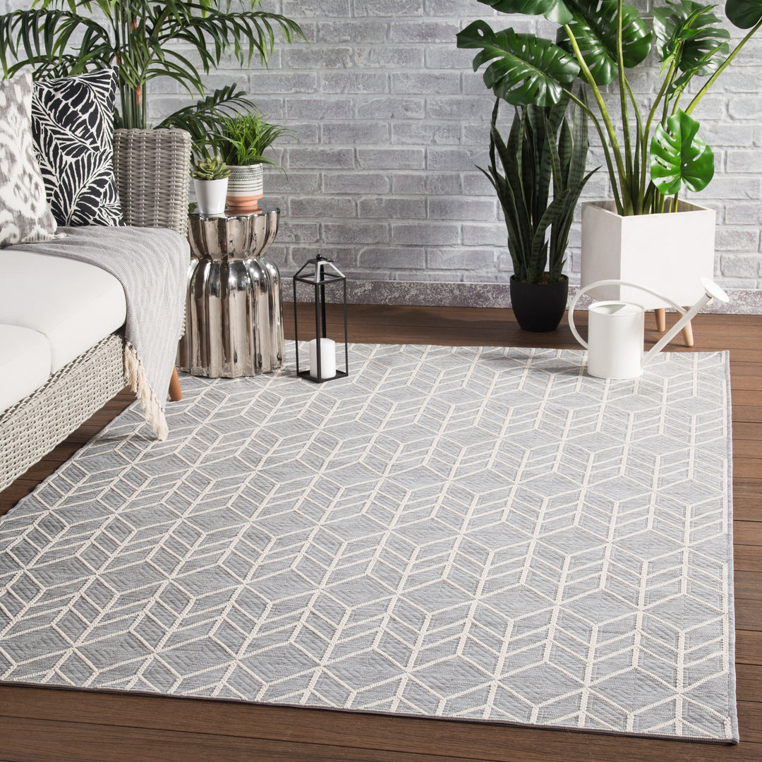 Jaipur Living Galloway Indoor/ Outdoor Chevron Gray/ Cream Area Rug (MONTECLAIR - MOC02)