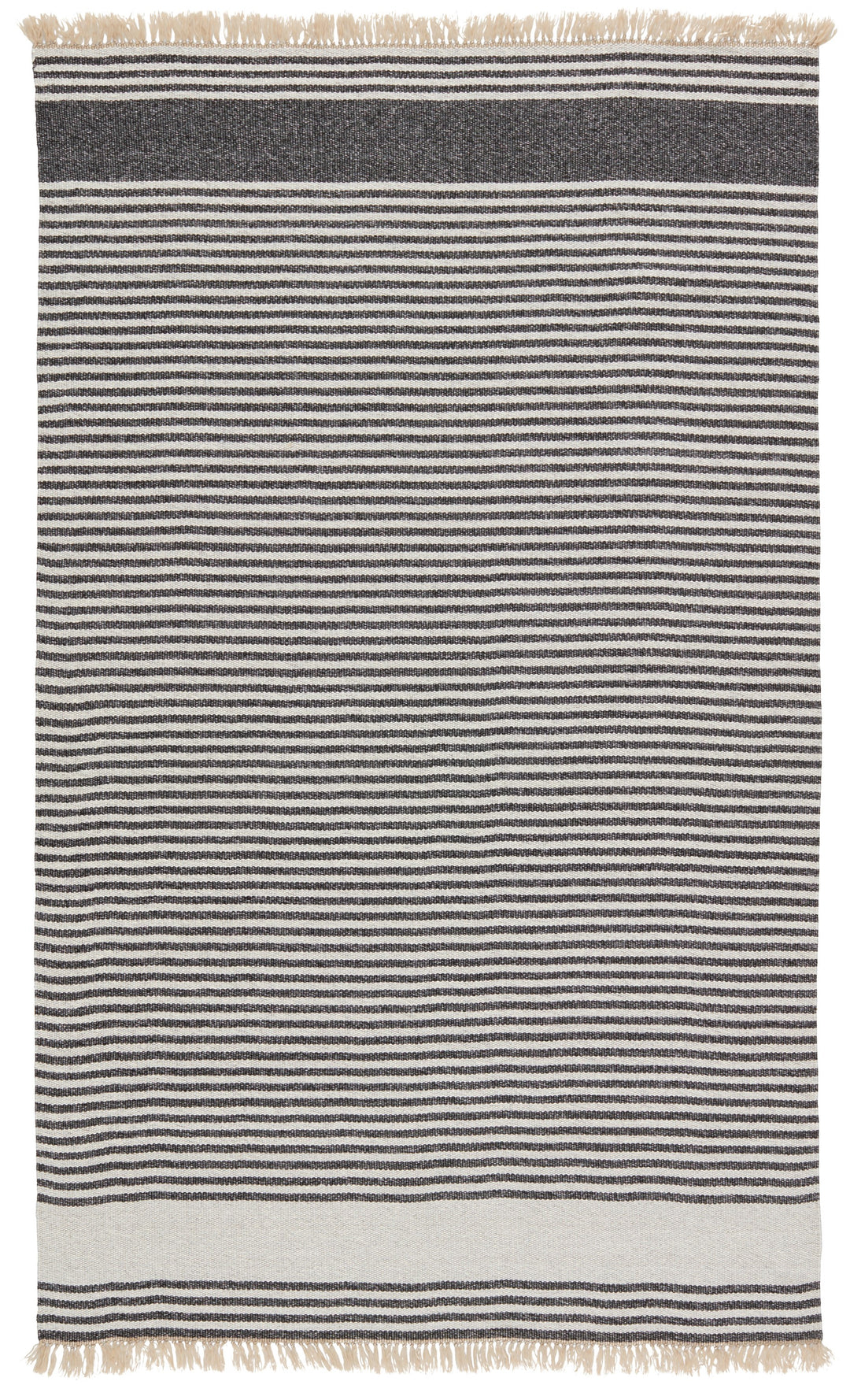 Vibe by Jaipur Living Strand Indoor/ Outdoor Striped Dark Gray/ Beige Area Rug (MORRO BAY - MRB01)