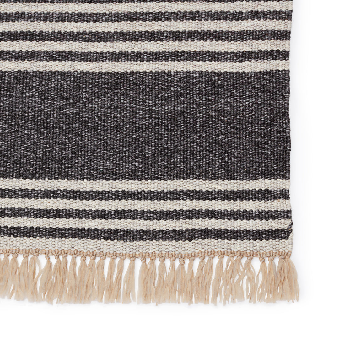 Vibe by Jaipur Living Strand Indoor/ Outdoor Striped Dark Gray/ Beige Area Rug (MORRO BAY - MRB01)