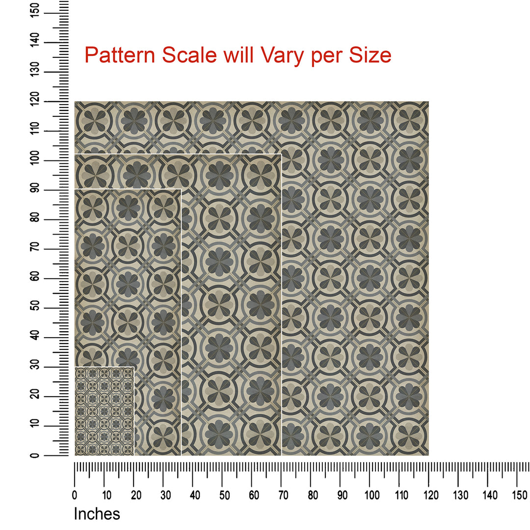 Vintage Vinyl Floorcloth Rug (Pattern 19 Madame Curie)