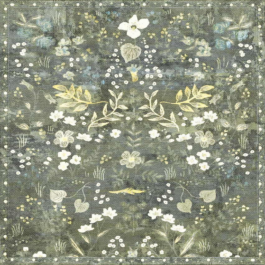 Adama Vinyl Cushioned Comfort Floor Mat (Moonflower_V)