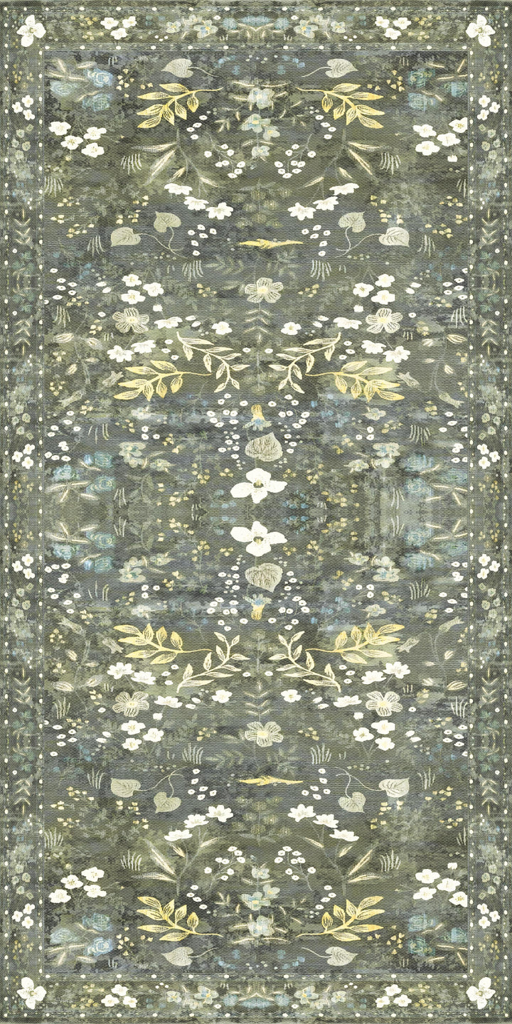 Adama Vinyl Cushioned Comfort Floor Mat (Moonflower_V)