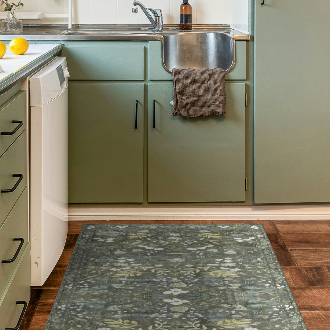 Adama Vinyl Cushioned Comfort Floor Mat (Moonflower_V)