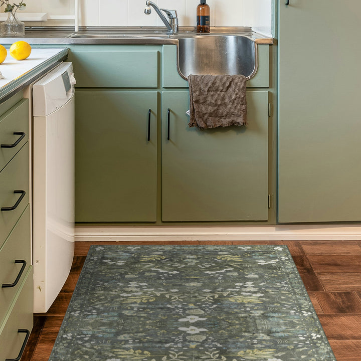 Adama Vinyl Cushioned Comfort Floor Mat (Moonflower_V)