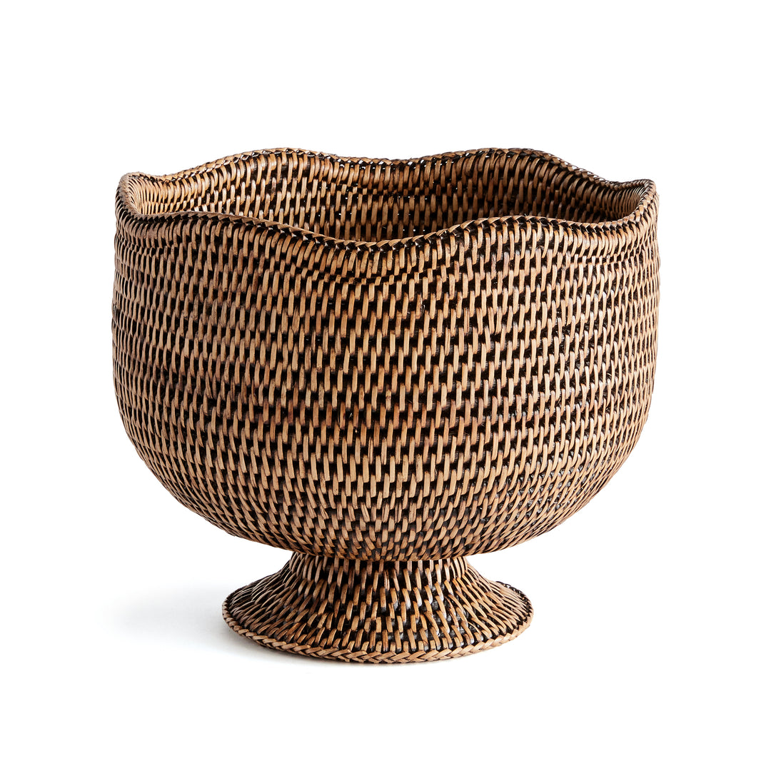 Burma Rattan Footed Cachepot (Warm Brown)
