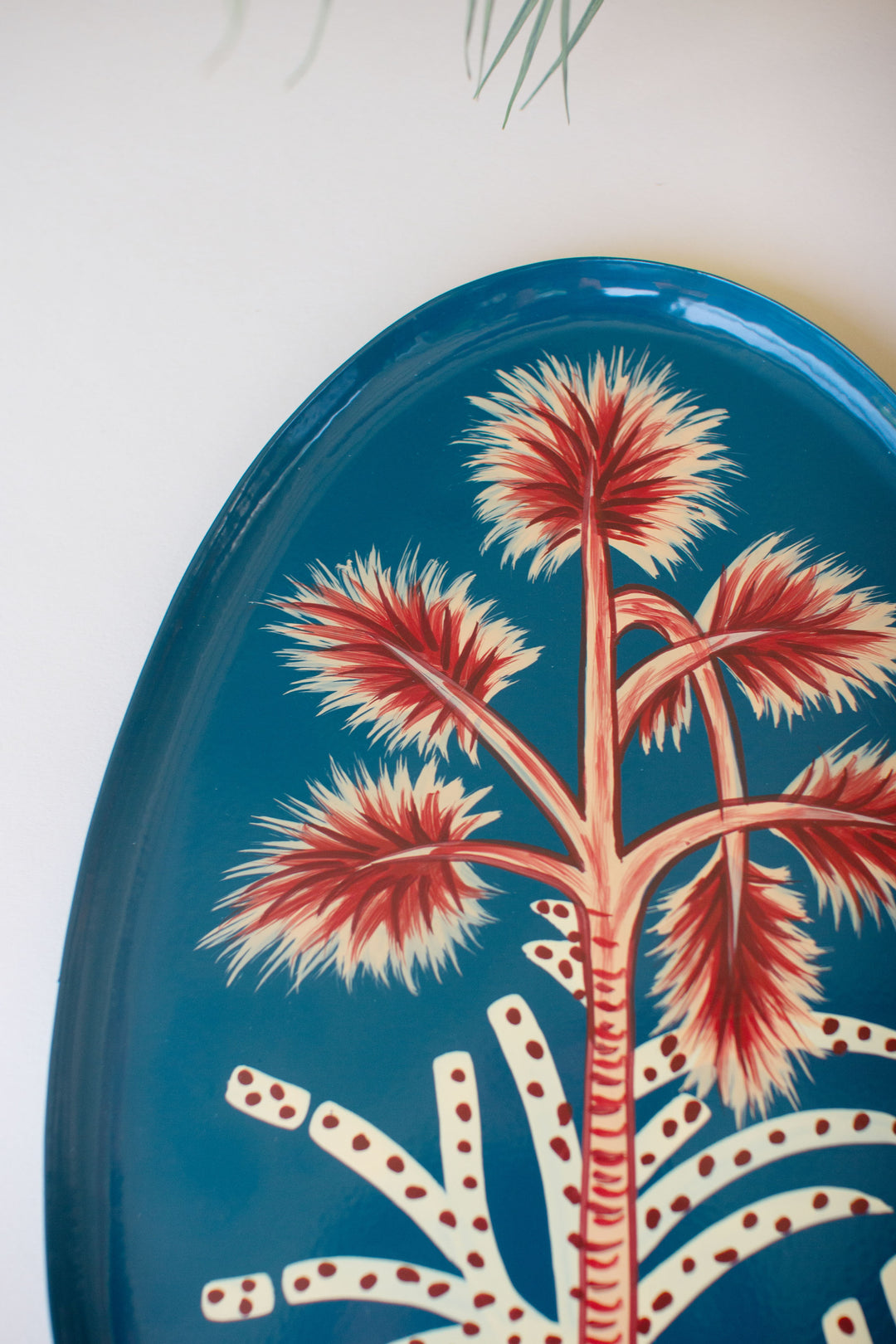 Set of 3 Handpainted Oval Trays with Botanical Designs