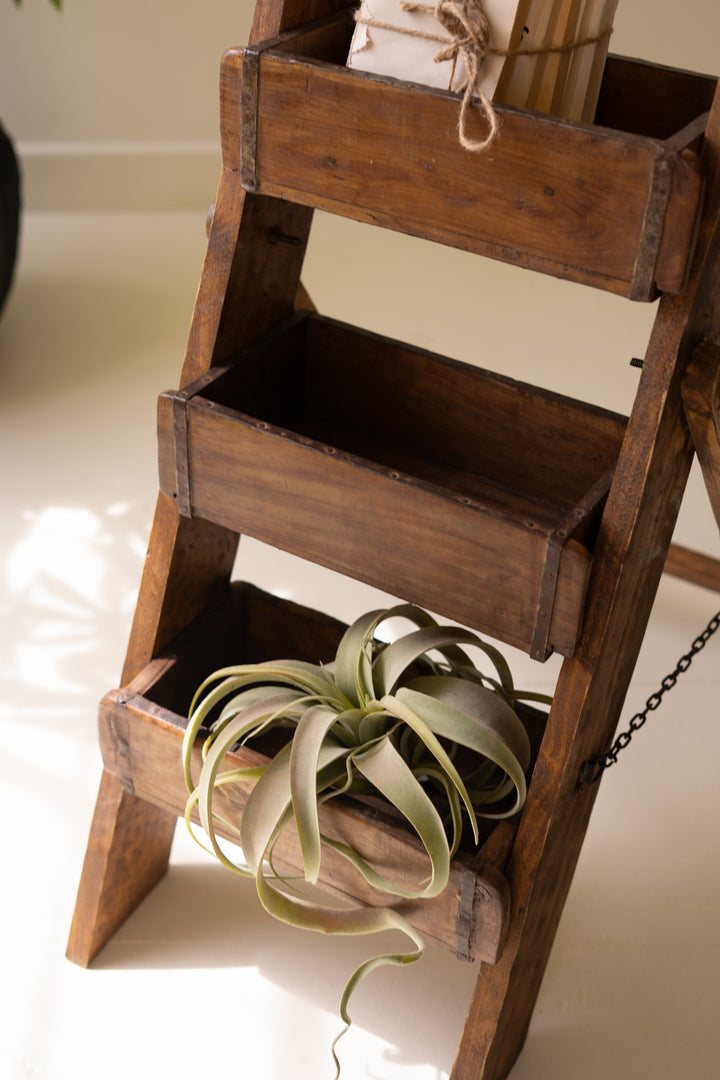 Three-Tiered Wooden Brick Mold Display Stand