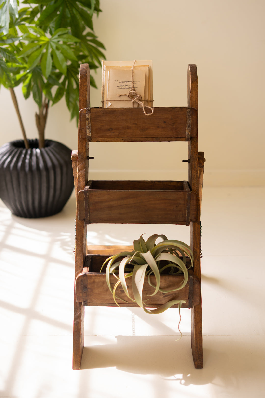 Three-Tiered Wooden Brick Mold Display Stand