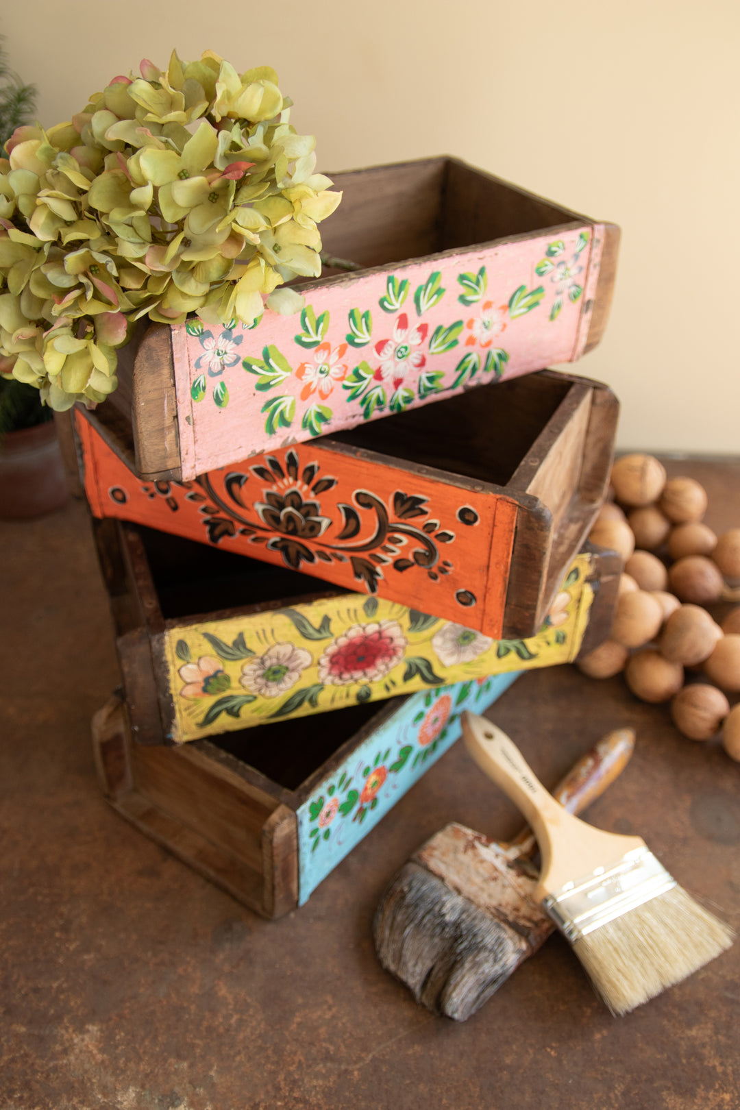 Set of 4 Hand-Painted Brick Molds