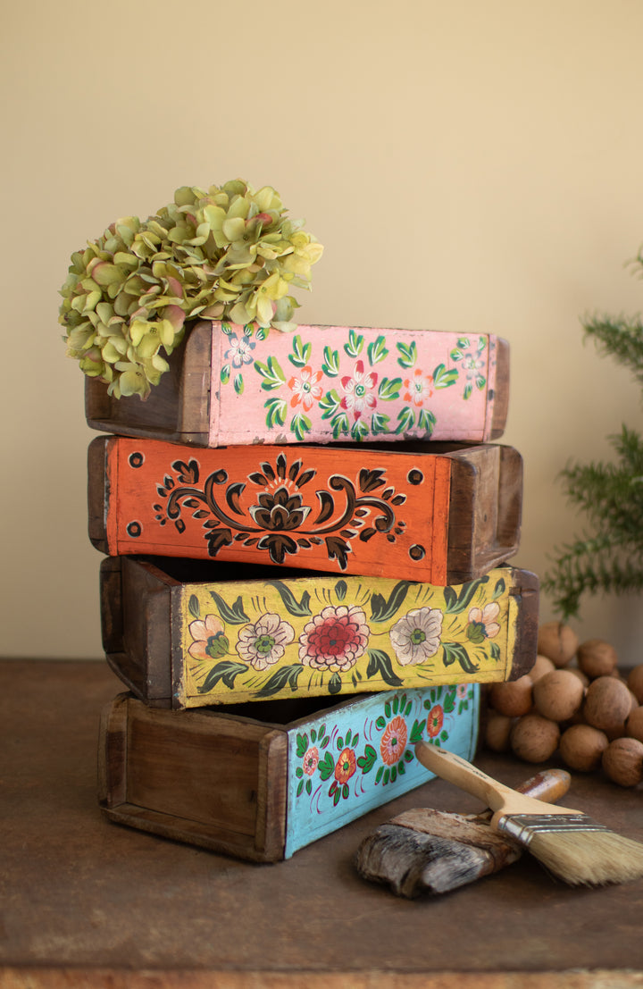 Set of 4 Hand-Painted Brick Molds