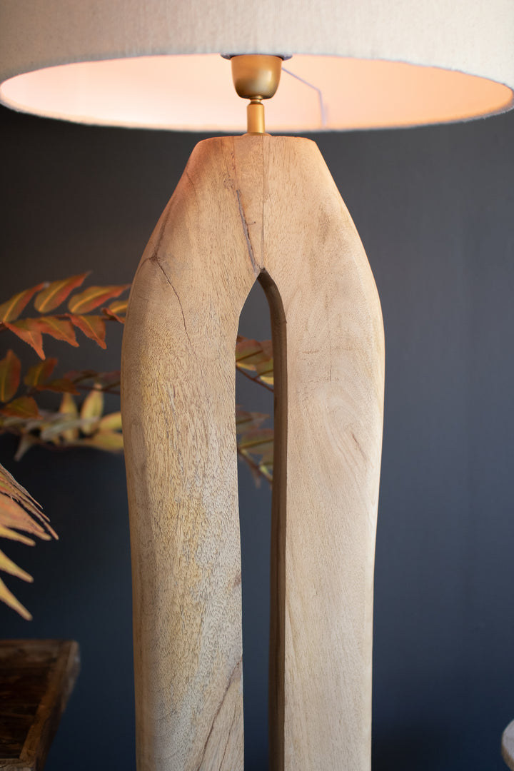 Tall Oval Wooden Floor Lamp with With Shade