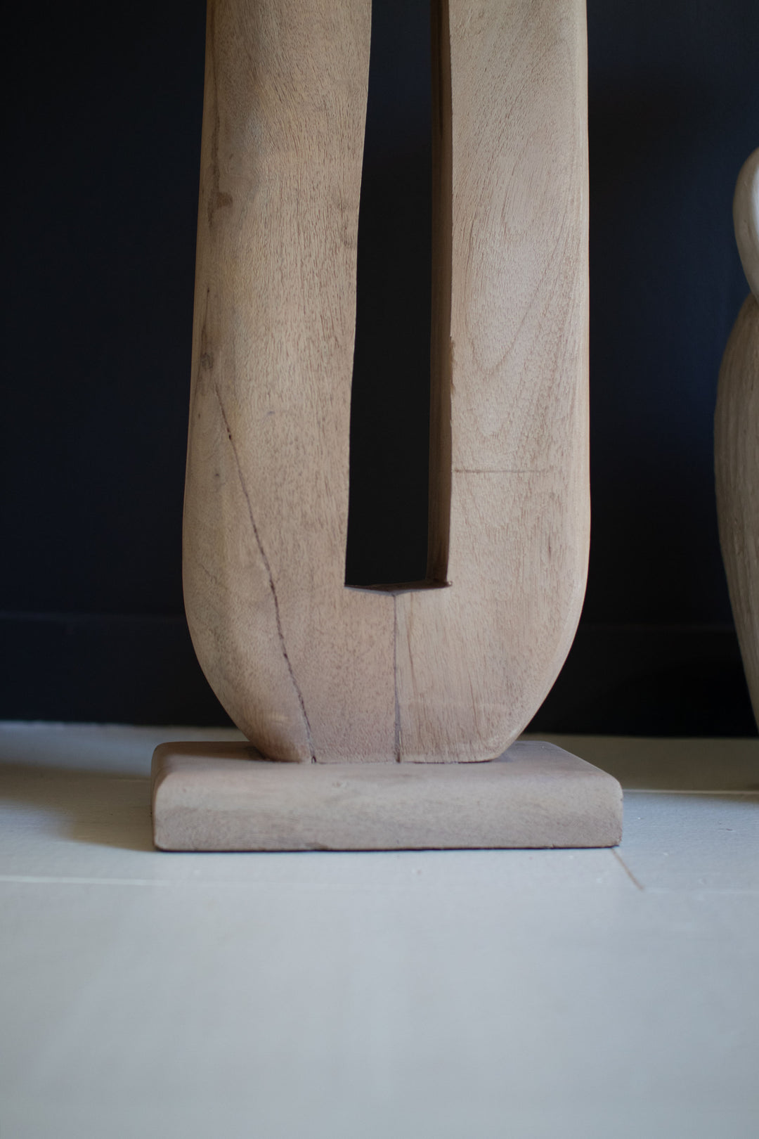 Tall Oval Wooden Floor Lamp with With Shade