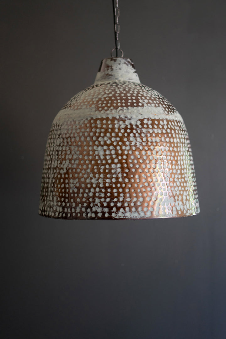 Rustic Whitewash Metal Pendant Light