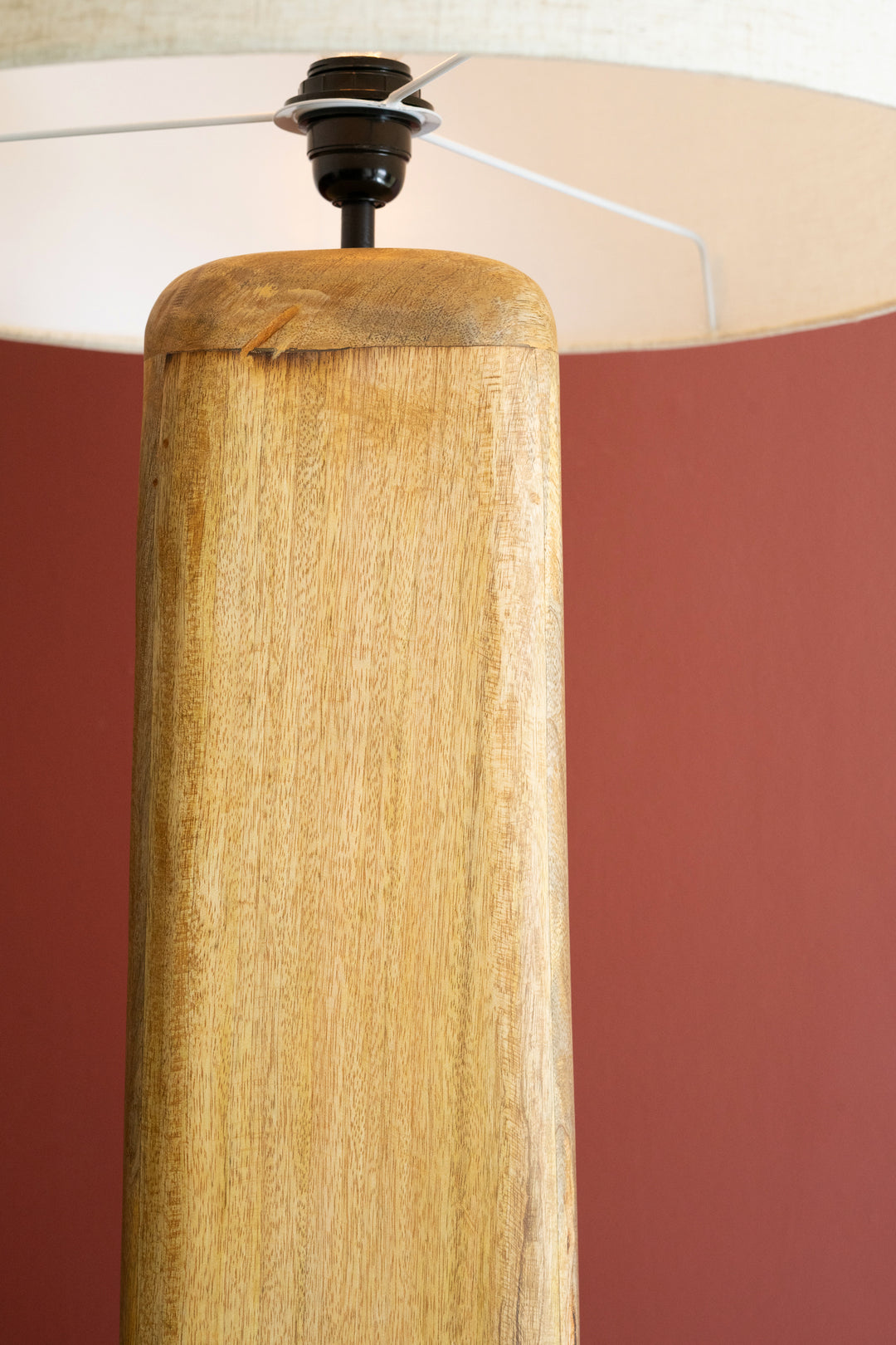 Wooden Floor Lamp with Fabric Shade