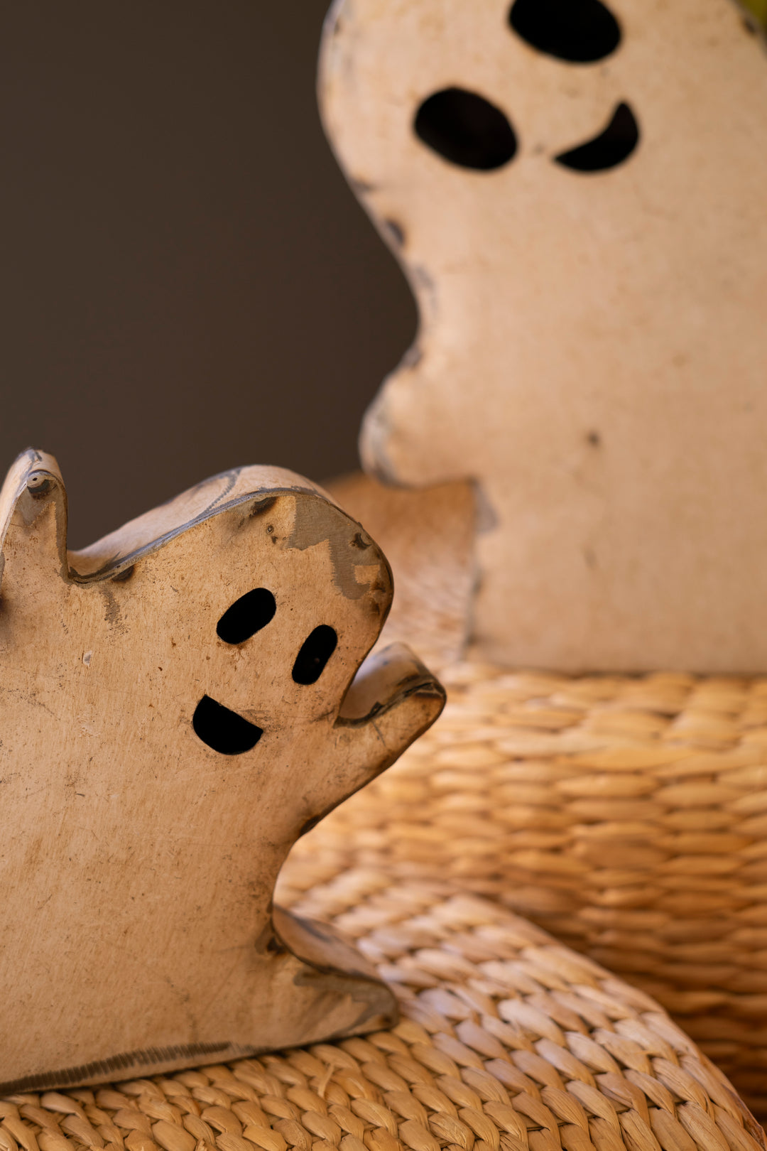 Set of 2 Recycled Iron Halloween Ghosts