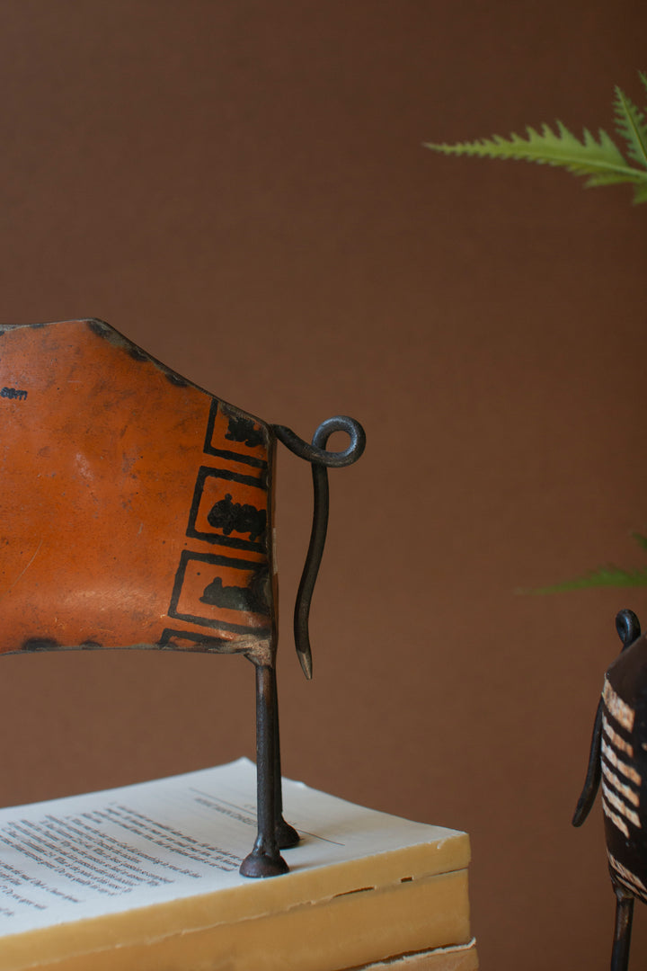 Set of 2 Recycled Iron Steers