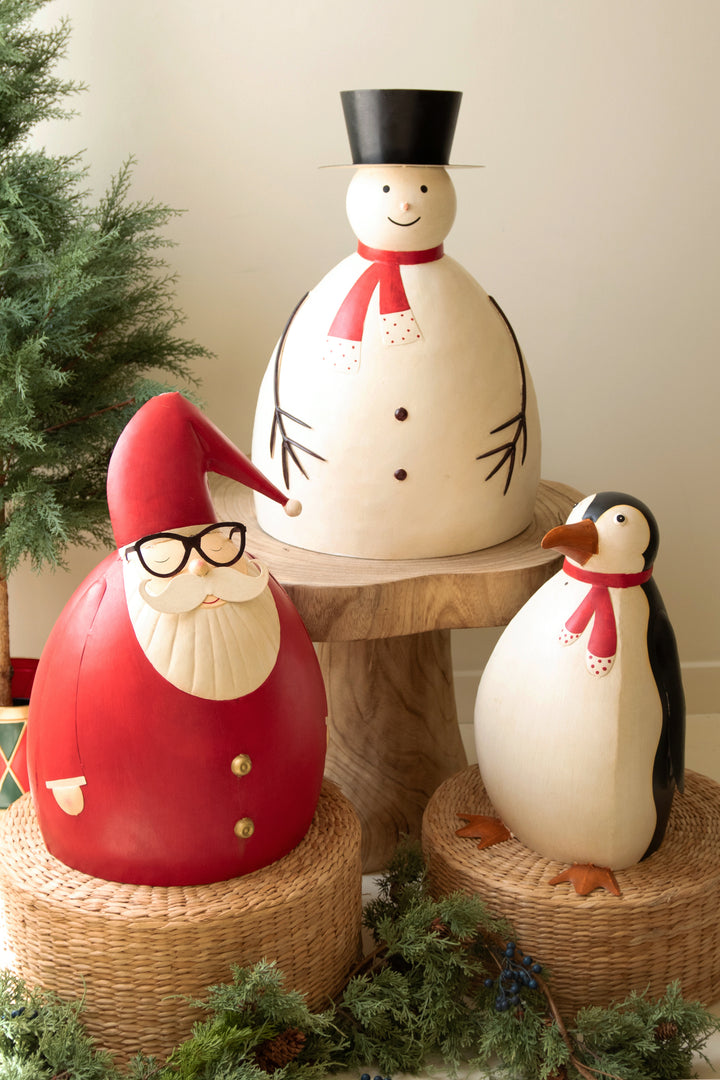 Large Painted Metal Penguin