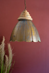 Tall Antique Brass Table Lamp With Brass Shade