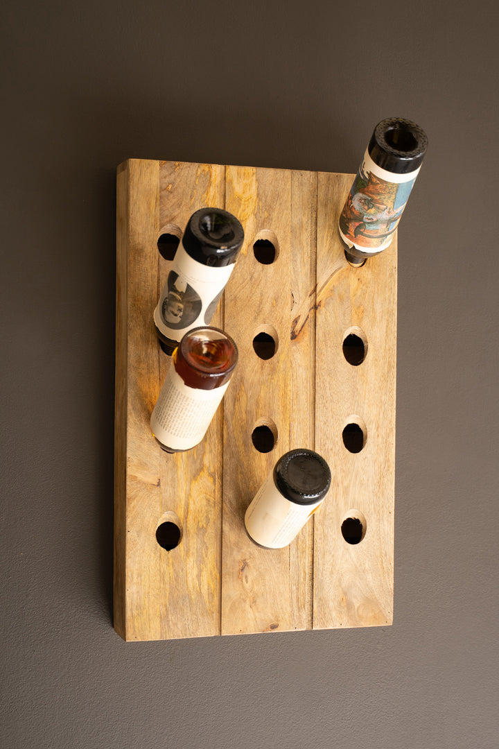 Wooden Wall Wine Rack
